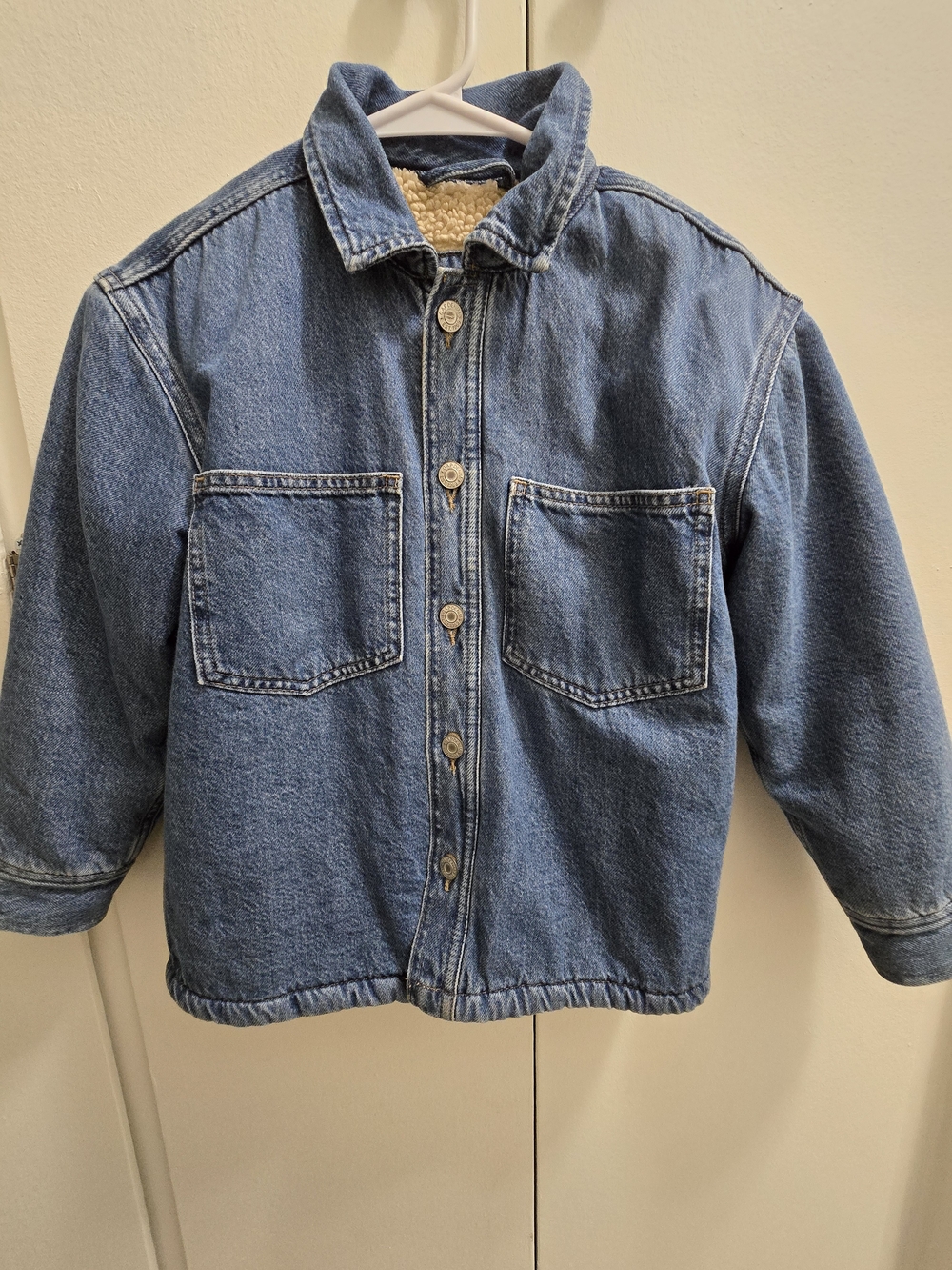 GAP Light Blue Kids Denim Jacket with Sherpa Collar